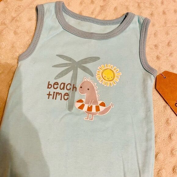 Chick Pea | Beach Time Dino Tank Onesie - Picture 10 of 11